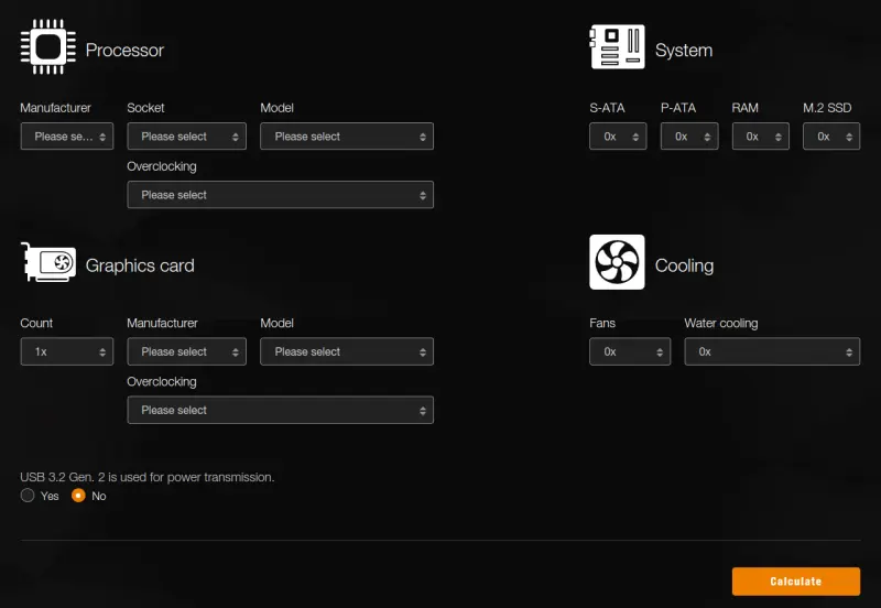PSU calculator.