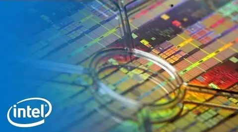 an Intel CPU manufacturing wafer