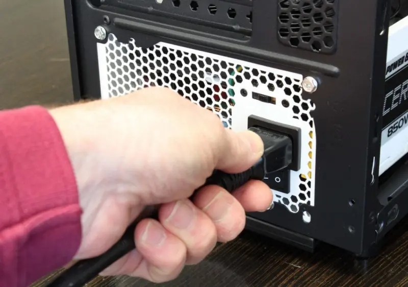 remove power supply cable PC