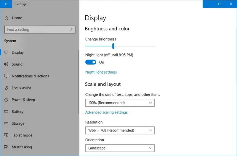 windows 10 game display settings