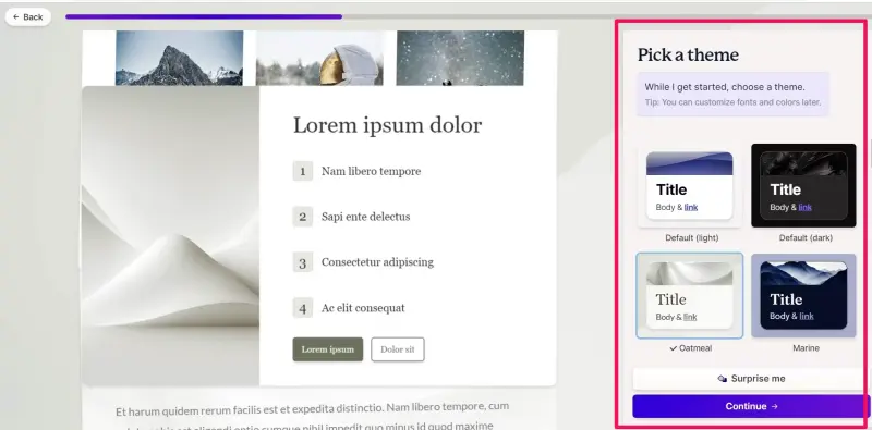 Select a Suitable Theme