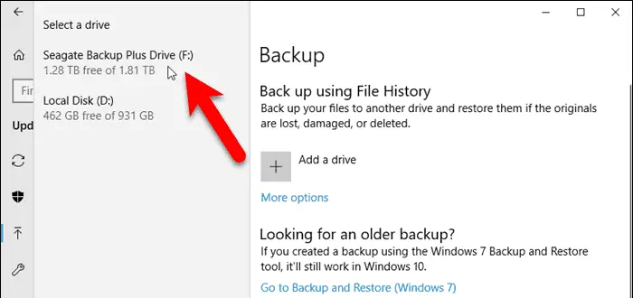 Select a drive