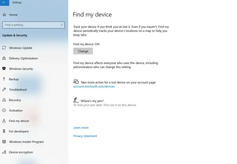 find my device windows 10