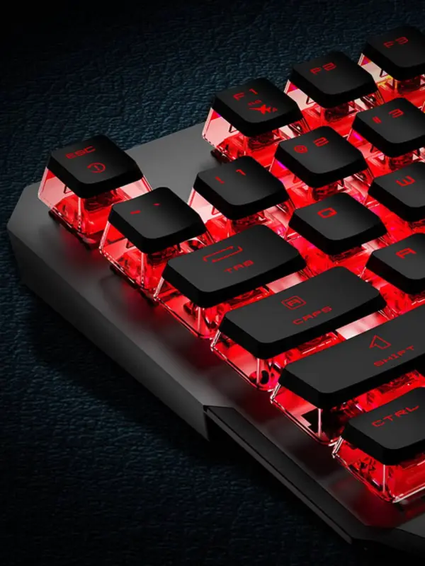 A photo showing the side part of a gaming keyboard
