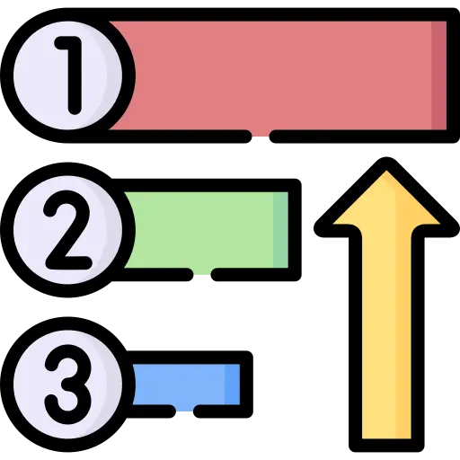 An icon showing top bottom priorities
