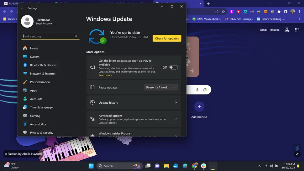 Adjust your update options