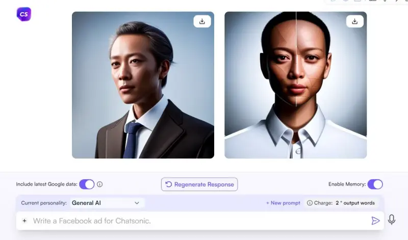 Chatsonic chat interface