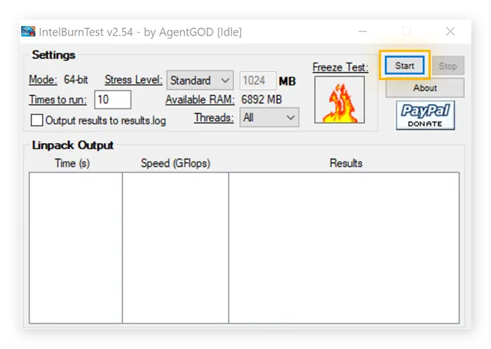 Intel Burn Test