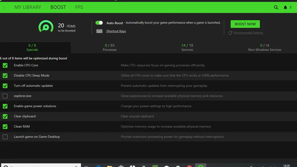 Optimize with Razer Cortex