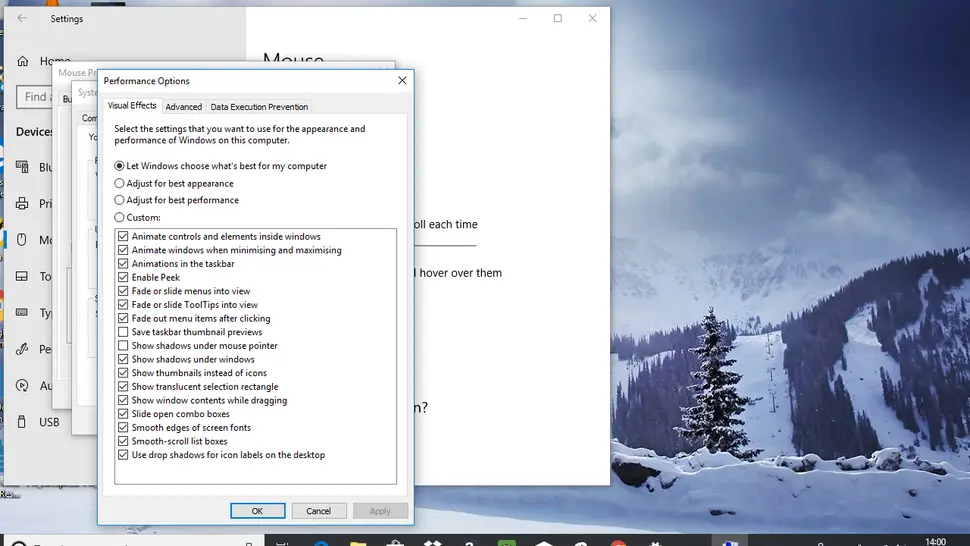 Switch off Windows 11 visual effects