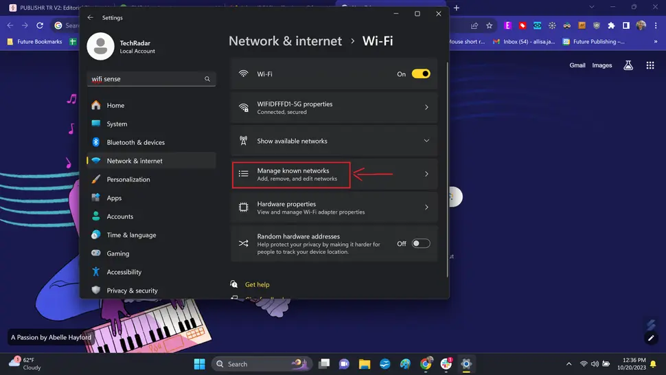 Turn off Wi-Fi Sense