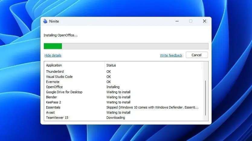 Install the Ninite apps