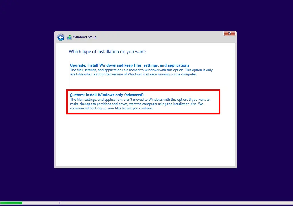 Custom Install Windows Only