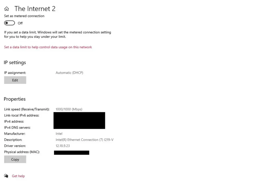 IP address on a Windows system