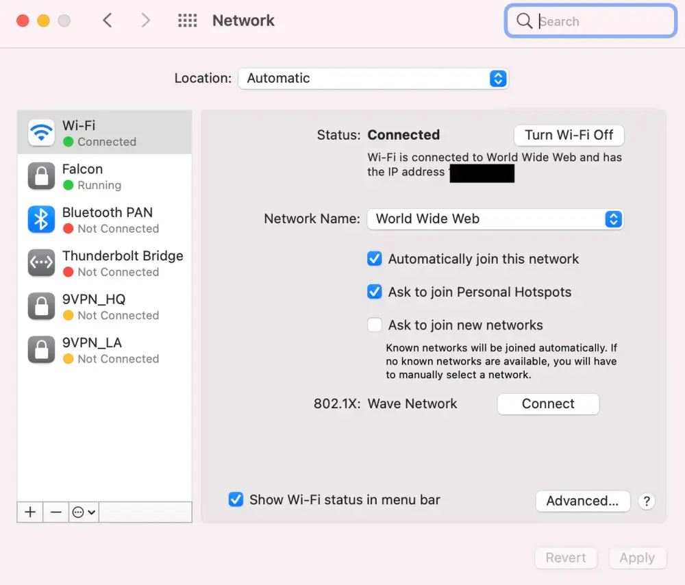 IP address on a macOS