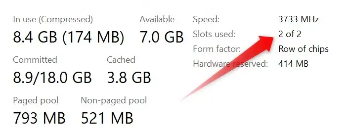 checking the number of ram slots in use