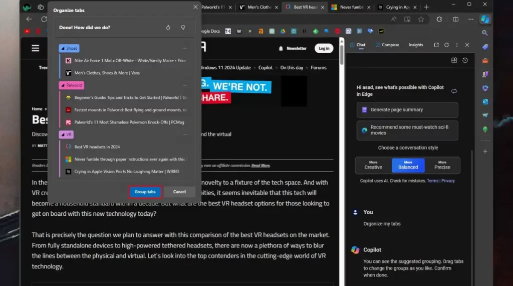 Organize my tabs