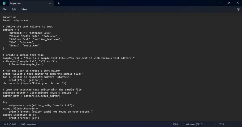 Windows Notepad