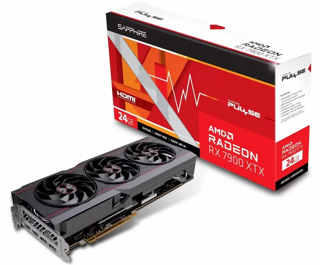 κουτί και gpu amd radeon rx 7900 xtx