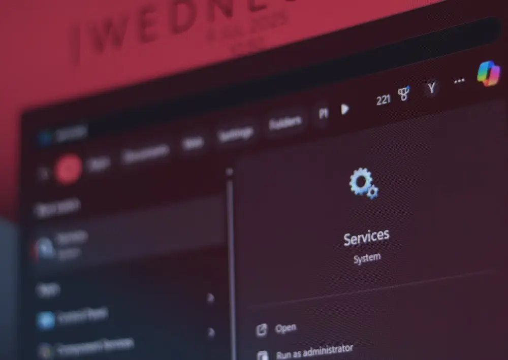 Εφαρμογή Windows Services στο μενού Έναρξη